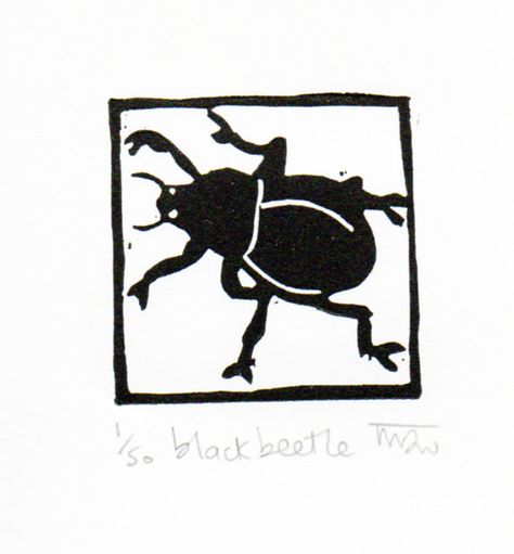 Ladybug Linocut, Linocut Border, Insect Linocut, Bug Linocut, Lino Print Shirt, Beetle Linocut, Beetle Line Art, Bug Stencil, Print Linoleum