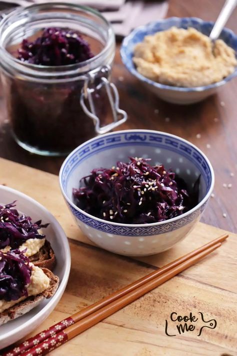 Red Cabbage Kimchi, Red Cabbage Kimchi Recipe, Cabbage Kimchi Recipe, Cabbage Kimchi, Red Cabbage Recipes, Restaurant Appetizers, Healthy Toddler Snacks, Kimchi Recipe, Party Snack Food