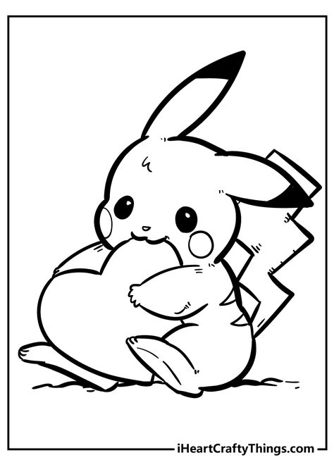 40 Powerful Pikachu Coloring Pages (Updated 2023) Pikachu Coloring, Pikachu Tattoo, Pikachu Coloring Page, Pikachu Pikachu, Valentine Coloring Pages, Kitty Coloring, Cute Pikachu, Pokemon Coloring Pages, Coloring Page Ideas