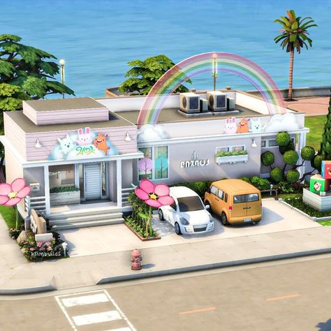 Karen 🌼 on Instagram: "San Sequoia Daycare Center 🍼 Video link in bio. 🩷⠀ ⠀⠀⠀⠀ @thesims⠀⠀⠀⠀ @simscreatorscommunity ⠀⠀⠀⠀ @thesimmersdigest⠀⠀⠀⠀ ⠀⠀⠀⠀⠀ #thesims4 #thesims4house #thesims4build #sims4smallhouse #sims4builds #sims4house #sims4cc #sims4creations #ts4 #ts4build #cozy #sims4housebuild #sccregram #sims4exterior #showusyourbuilds #thesimscommunity #ts4cc #somesimlishbuild #simsbuilding #sims4interior #sims4architecture #gamer #sims4growingtogether #daycarecenter #sansequoia" Creative Sims 4 Builds, Sims 4 Supermarket Build, Sims 4 Shop Ideas, Sims Daycare, The Sims 4 Community Lot, Sims Lot Ideas, Sims 4 Daycare Build, New Crest Sims 4 Ideas, Sims 4 Build Ideas Community