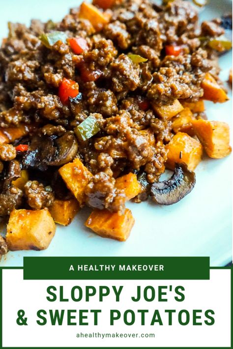 Homemade Sloppy Joe Recipe, Sweet Potato Bowls, Sweet Potatoes Recipe, Sweet Potato Skillet, Homemade Sloppy Joes, Cubed Sweet Potatoes, Sloppy Joes Recipe, Child Hood, Sloppy Joe