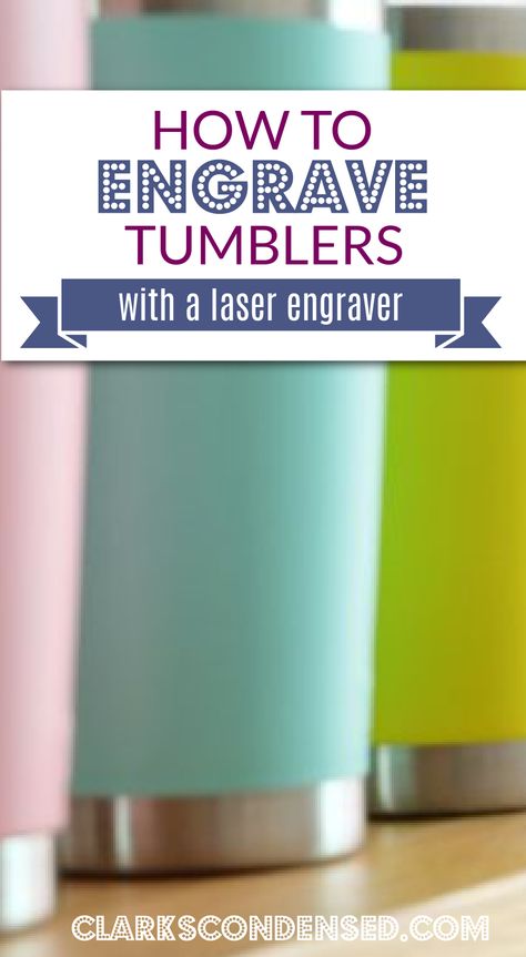 If you're looking for a new and unique way to use your laser engraver, then you'll want to try engraving tumblers! Tumblers are a fun and trendy way to drink your favorite beverages, and with a little bit of imagination, you can create some truly unique designs. In this blog post, we'll show you how to use your laser engraver to create beautiful tumbler designs. So get ready to start crafting! via @clarkscondensed What Can You Make With A Laser Engraver, How To Engrave Stanley Tumbler, Laser Engraving Cups, Laser Engraving Tumbler, Laser Engraving For Beginners, Longer Laser Engraver, Engraved Cup Ideas, Thunder Laser Projects, Laser Engraver Projects Ideas