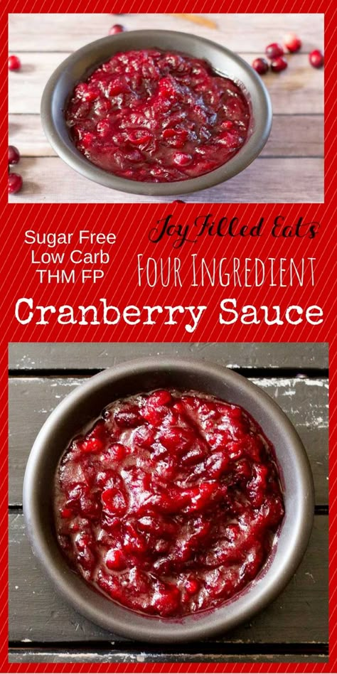 Sugar Free Cranberry Sauce with only four ingredients. Five min of prep & the smell of cranberries, cinnamon, & vanilla will fill your house. Low Carb THM FP via @joyfilledeats Afghani Food, Low Carb Thanksgiving Recipes, Sugar Free Cranberry Sauce, Mini Thanksgiving, Thm Snacks, Thm Fp, Best Cranberry Sauce, Easy Cranberry Sauce, Cranberry Orange Sauce