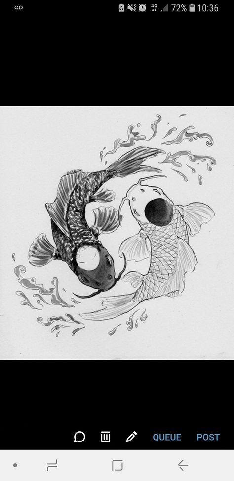 Yin Yang Tattoo, Yin Yang Koi, Ying Yang Tattoo, Ying And Yang, Yang Tattoo, Yin Yang Tattoos, Koi Fish Tattoo, Avatar The Last Airbender Art, Scientific Illustration