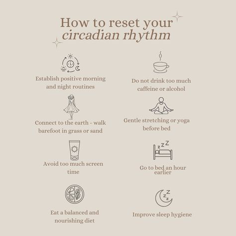 Feeling out of balance? 🌞 Here’s how to reset your circadian rhythm and restore harmony to your days: 🌞 Morning Sunlight: Get sunlight within 15 minutes of waking to regulate your body’s clock (don’t look directly at the sun). 🛌 Sleep Earlier: Go to bed an hour earlier to align with your natural sleep cycle. 🌿 Daytime Movement: Stay active during the day, especially outdoors, for better energy and sleep. 🧘 Evening Stretching: Gentle stretching or yoga before bed helps relax your body and... Reset Circadian Rhythm, Fixing Sleep Schedule, How To Fix Sleep Schedule, How To Get Out Of Bed, Yoga Before Bed, Morning Sunlight, Sleep Early, Sleep Schedule, Sleep Cycle