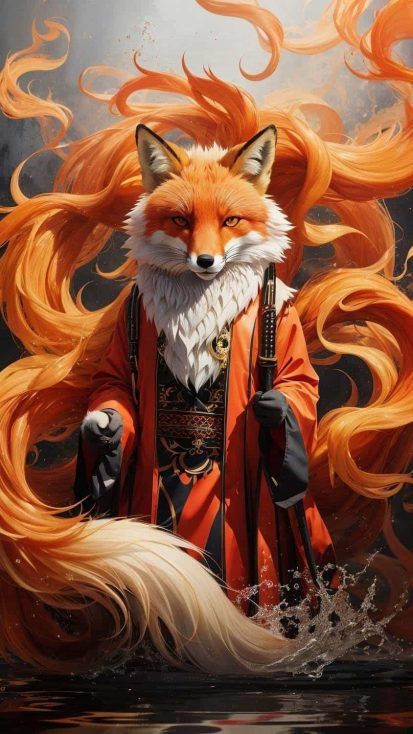 Exotic Baby Names, Iphone Wallpaper 4k, Iphone Wallpaper Hd, Unusual Baby Names, Fox Spirit, Art Fractal, Japanese Folklore, Free Iphone Wallpaper, Name Ideas