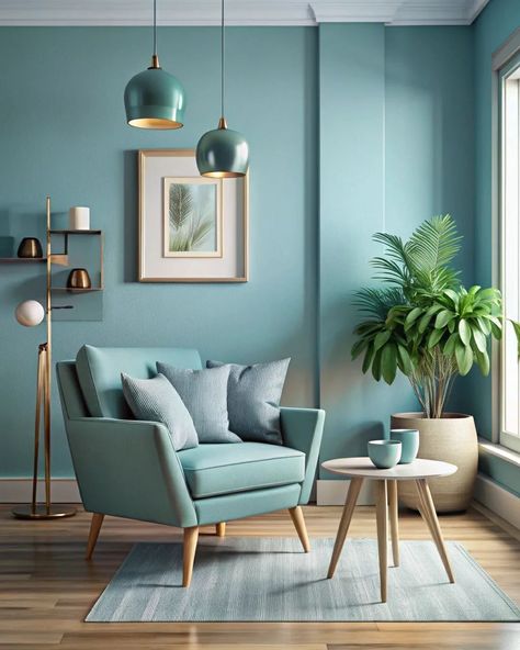 Modern home corner interior ideas with soft blue colors #homedecor #softblue #blue #interiordesign #homeideas #modernhouse Turquoise Living Room, Living Room Turquoise, Home Corner, Bedroom Door Design, Corner House, Bedroom Door, Bedroom Doors, White Turquoise, Cute Room Decor