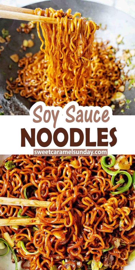 Soy Sauce Meals, Noodles With Soy Sauce Easy Recipes, Noodle Sauce Recipes, Noodle Sauce Recipe, Asian Sides, Soy Sauce Noodles, Hibachi Recipes, Ramen Recipes Easy, Recipes With Soy Sauce