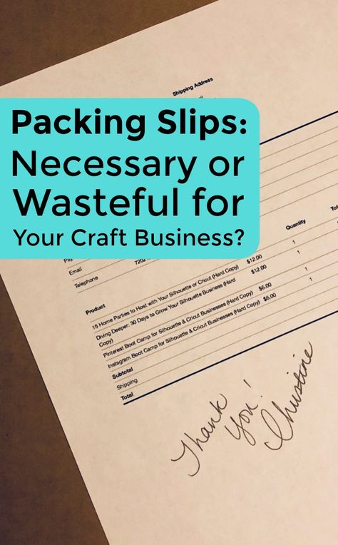 Packing Slips: Necessary or Wasteful for Your Craft Business - Great for Silhouette Portrait or Cameo and Cricut Explore or Maker small business owners - by cuttingforbusiness.com Cricut Small Business, Snow Valley, Small Business Management, Selling Crafts, Small Business Help, Business Notes, Good Read, Packing Slip, Business Emails