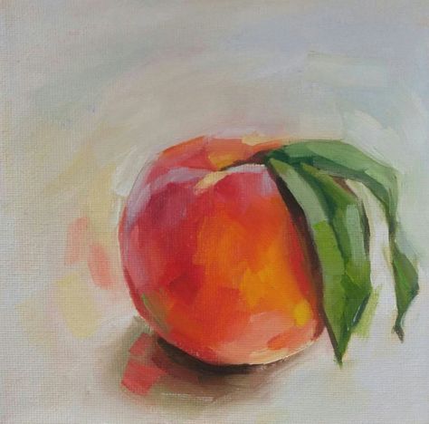 Peach Oil Pastel Drawing, Peaches Oil Painting, Peach Drawing Realistic, Peach Oil Pastel, Peach Oil Painting, Peach Painting Acrylic, Peach Reference, Oil Painting Fruit, Fruit Oil Painting