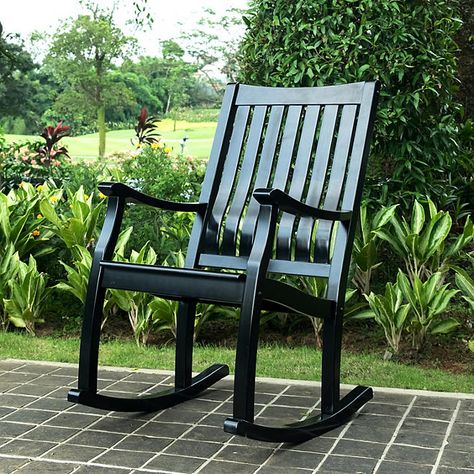 Member's Mark Painted Porch Rocker (Various Colors) - Sam's Club Black Rockers On Front Porch, Front Porch Rocking Chair Aesthetic, Black Front Porch Furniture, Front Porch Rocking Chair Ideas, Small Front Porch Furniture Ideas, Porch Chairs Ideas, Black Rocking Chairs On Front Porch, Black And White Porch Ideas, Rocking Chairs On Front Porch