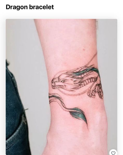 Wrist Tattoos Dragon, Pitta Tattoo, Dragon Tattoo Wrist, Dragon Tattoo Wrapped Around Arm, Tattoos Bracelet, Braclet Tattoo, Arm Cuff Tattoo, Aesthetic Draw, Arm Wrap Tattoo