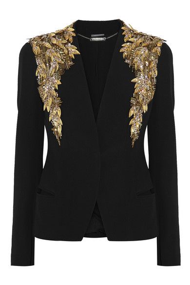 Alexander McQueen Embellished blazer Cl Fashion, Coats Black, Sequin Blazer, Beaded Jacket, Embellished Jacket, Slim Fit Blazers, Chrissy Teigen, Kris Jenner, Manish