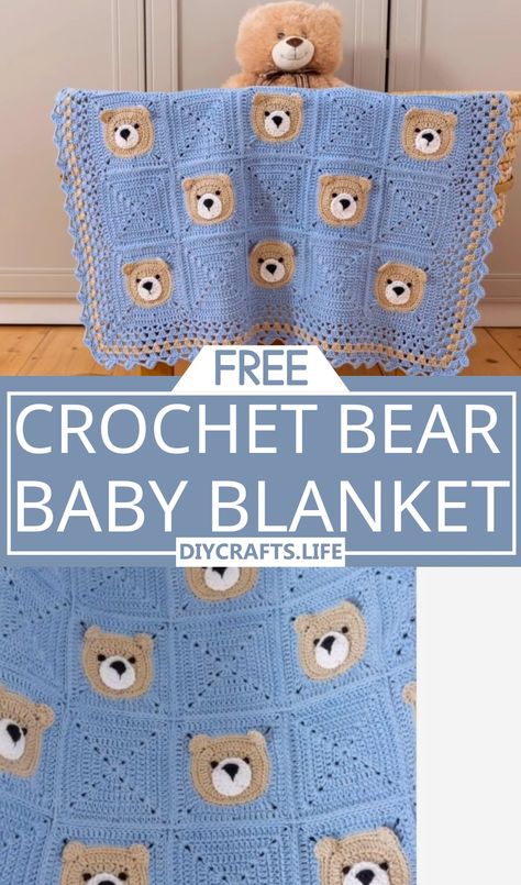 Teddy Bear Crochet Blanket Pattern Free, Teddy Blanket Crochet, Teddy Bear Baby Blanket Crochet Pattern, Easy Crochet Teddy Bear, Bear Crochet Blanket, Bear Blanket Crochet, Crochet Teddy Bear Blanket, Crochet Baby Blanket Free Pattern Boy