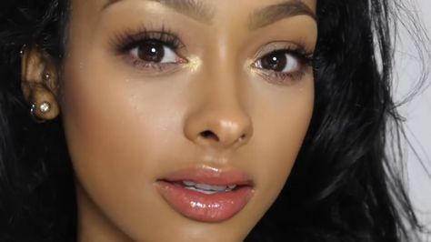 2014 Eye Makeup, Glossy Makeup Look Dewy Skin, Brown Eye Eyeshadow Looks, Glossy Makeup Look, Nightclub Makeup, Jayde Pierce, Makeup Soft Glam, Makeup Anime, Clothes Kawaii