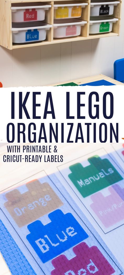 Lego Labels Storage Free Printable, Lego Labels Free Printables, Cricut Lego Projects, Lego Storage Ideas Ikea, Lego Labels, Ikea Lego Table, Preschool Manipulatives, Ikea Lego, Lego Workshop