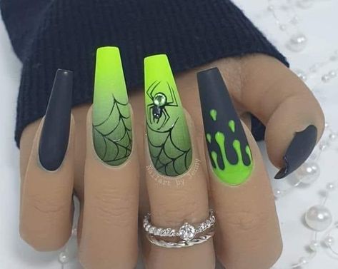 Fun Halloween Nails, Black Halloween Nails, Horror Nails, Holloween Nails, Halloween Acrylic Nails, Goth Nails, Inspired Nails, Black Nail Designs, Black Nail