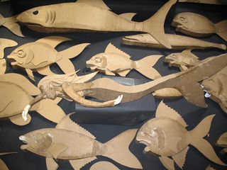 Cardboard Fish, Cardboard Art Projects, The Burning Man Festival, Cardboard Art Sculpture, The Burning Man, Cardboard Creations, Shark Fish, Paper Fish, Folding Origami