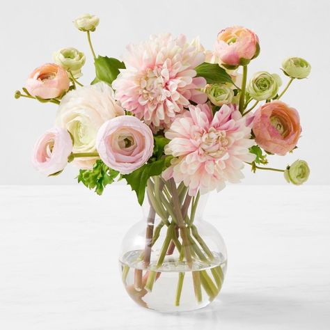 Order + Send Flower Bouquets: Rose Petals & Bouquets | Williams Sonoma Flowers In Vase Arrangement, Pale Pink Floral Arrangements, All Pink Flower Arrangement, Wedding Floral Arrangements Centerpieces Color Schemes, Birthday Floral Centerpieces, Bridal Shower Centerpieces Flowers, Floral Theme Baby Shower Ideas, Garden Party Tablescapes, Faux Floral Centerpieces