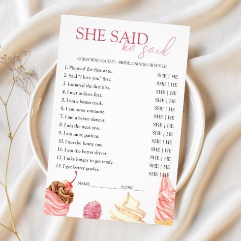 She said He said Bridal Shower Game Scooped Up Flyer She's Been Scooped Up, Bridal Shower Scooped Up Theme, She Got Scooped Up Bridal Shower Theme, She’s Been Scooped Up, She’s Been Scooped Up Bridal Shower Theme, Up Bridal Shower Theme, Scooped Up Bridal Shower Theme, He Said She Said Game, Sweet Aesthetic