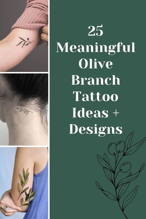 The olive branch tattoo is one of those designs that brings with it attractiveness and a boatload of meaning. Check out our favorite ideas. Small Olive Branch Tattoo, Palm Branch Tattoo, Olive Tree Tattoos, Tattoo Main, Olive Tattoo, Tree Branch Tattoo, Tree Tattoo Arm, Olive Branch Tattoo, Wrap Tattoo