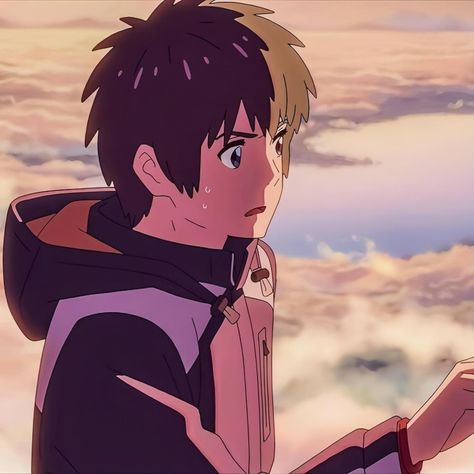 Your name, Аниме, Anime, Твое имя, Taki, Таки, love Mitsuha And Taki, Your Name Anime, Drawing Cartoon Faces, Film Anime, Cute Anime Profile Pictures, Cute Couple Art, Japanese Animation, Matching Profile Pictures, Anime Couples Drawings