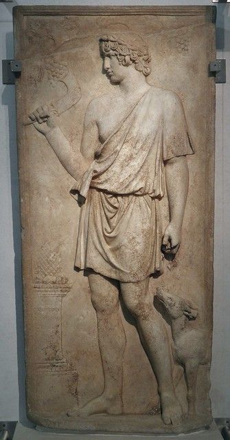 Antinous as Silvanus (god of woods and fields) harvesting … | Flickr Greek Exomis, Greek God Ouranos, Silvanus God, Greek Tunic, Bust Of Neptune, Pompeii Fresco Wall Paintings, Raised Right, Statue Of Neptune Spain, Classic Sculpture