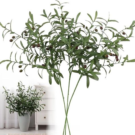 Amazon.com: Leftover 38 Inch Faux Olive Branches for Vase,3Pcs Artificial Olive Branches,Eucalyptus Stems,Fake Plant,Faux Greenery Stems for Centerpieces,Olive Tree Branches for Home Decor&Wedding Decor : Home & Kitchen Olive Branch Centerpiece, Greek Themed Party, Faux Olive Branches, Branch Centerpiece, Olive Tattoo, Eucalyptus Centerpiece, Branch Centerpieces, Vase With Branches, Diy Flower Arrangements