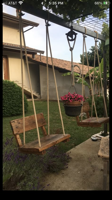 Outside Swings For Adults Diy, Rope Swings For Trees, Hammock Ideas Backyard, Backyard Swings, Wooden Swing, Lindy Hop, Swing Dancing, Tree Swing, Backyard Playground