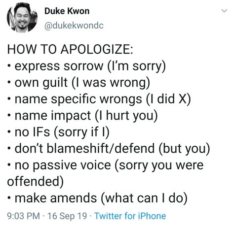 Always remember how to give and recognize a sincere apology. And note that the truest apology is changed behavior. Non Apology, Apology Note, Sincere Apology, Sincere Apologies, Itll Be Ok, Avoidant Attachment, Apology Gifts, Note Reminder, Senior Quotes