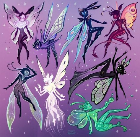 Fey Creatures Fantasy Art, Dnd Fairy Character Art, Fairy Drawing Reference, Dnd Fairy Character, Character Design Fairy, Fairy Art Drawing, Fairy Oc Art, Fairy Character Art, Fairy Oc Character Design