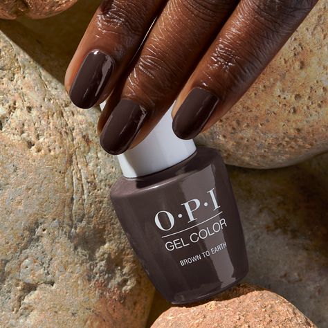 Opi Brown Nail Polish Shades, Opi Brown Gel Polish, Opi Gel Polish Colors Fall 2023, Opi Gel Polish Colors Fall, Opi Brown To Earth, Opi Brown Nail Polish, Opi Fall 2023 Collection, Opi Fall Nail Colors, Brown Nail Colors