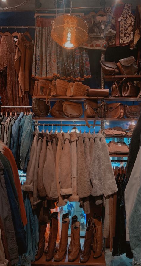 thrifting neutrals leather boots fur jackets mood lighting denim suede vintage sweaters aesthetic neat organized gradient tan sienna Japanese Thrift Store, Sendai Japan, Sendai, Thrift Shopping, Medium Art, On Set, Thrift Store, Sydney, Adidas