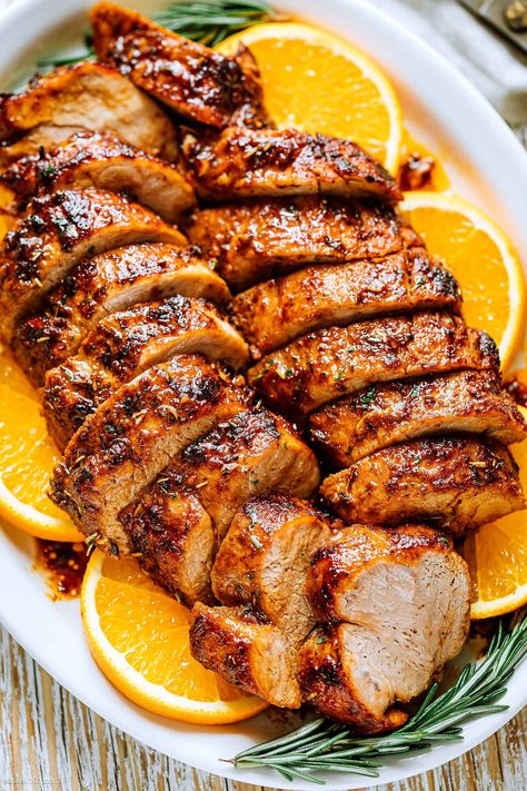 Roasted Pork Tenderloin Recipe - #pork #tenderloin #recipe #eatwell101 - This roasted pork tenderloin is rich with holiday flavor - Incredibly tender, juicy and delicious! - #recipe by #eatwell101® Best Pork Tenderloin Recipe, Grilled Pork Tenderloin Recipes, Roasted Pork Tenderloin Recipes, Baked Pork Tenderloin, Pork Loin Roast Recipes, Quick Cooking Recipes, Tenderloin Roast, Roasted Pork Tenderloins, Pork Fillet