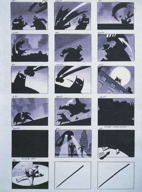 Batman the Animated Series Opening Storyboard Storyboard Film, Storyboard Examples, Storyboard Drawing, Kubo And The Two Strings, Storyboard Ideas, Storyboard Template, Storyboard Illustration, Animation Storyboard, Batman Returns