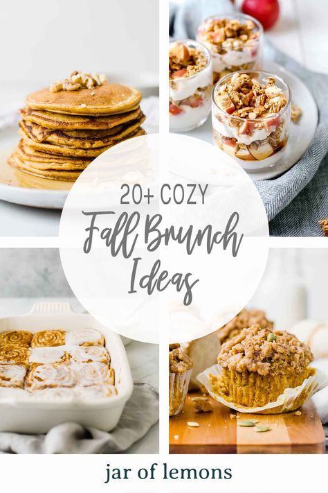 Fall Brunch Ideas, Autumn Brunch Recipes, Breakfast Brunch Party, Jar Of Lemons, Baby Shower Brunch Food, Brunch Party Recipes, Brunch Foods, Fall Recipes Breakfast, Cozy Brunch