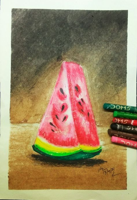 Oil Pastel Composition, Pastel For Beginners, Drawing Pictures For Kids, Scenery Drawing For Kids, Colorful Art Paintings, Pastel Drawings Easy, Fruit Art Drawings, Dotted Drawings, Chalk Pastel Art