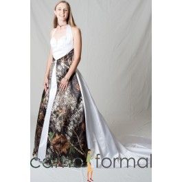 This camo formal can be worn as an informal wedding gown, White Camo Wedding Dress, White Camo Wedding, Black And White Wedding Dresses, Camouflage Wedding Dresses, Camo Wedding Dress, Camo Wedding Dresses, Camouflage Wedding, Wedding Dresses A, Wedding Dresses A Line