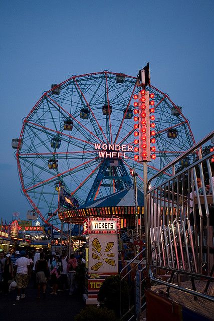 Coney island, NYC Wonder Wheel Coney Island, Nyc Beach, Wonder Wheel, Arcade Retro, Street People, Ferris Wheels, Fun Mom, Carnival Rides, Last Ride