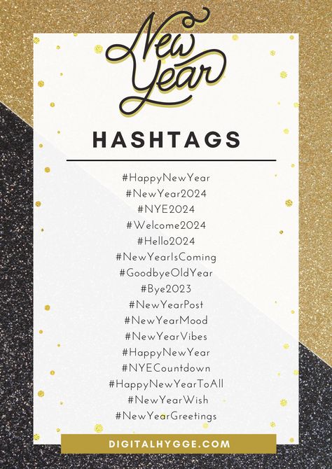 Best New Year Hashtags Hastag Instagram, Hashtag Ideas, Get More Followers, More Followers, Social Media Posts, Social Media Tips, New Year's, New Years Eve, Social Media Post