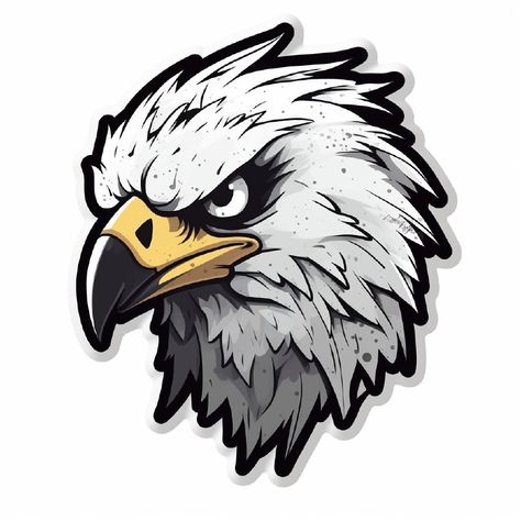 eagle sticker White Eagle Logo, Parrot Graphic Design, Eagle Cartoon Drawing, Sticker White Background, Cartoon Eagle, Parrot Sticker, Eagle Cartoon, Eagle Sticker, Philippine Eagle