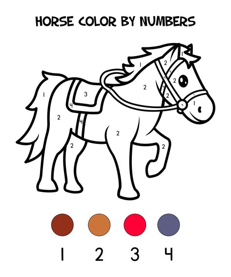 Horse Preschool Craft, Horse Activities For Preschool, Horse Activities For Kids, Horse Worksheets, Animal Lessons, Color By Number Printable, Math Pages, Animal Worksheets, Horse Therapy