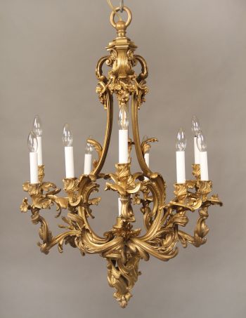 A Nice Quality Late 19th Century Gilt Bronze Ten Light Chandelier Baccarat Chandelier, Antique Lights, Antique Brass Chandelier, Chandelier Antique, Antique Chandeliers, Chandelier Art, Classic Chandelier, French Chandelier, Salon Suites