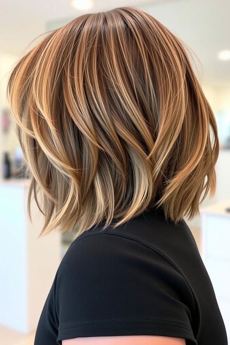 Honey Blonde Long Bob, Shoulder-Length Layered Haircut Caramel Blonde Shoulder Length Hair, Medium Length Haircut Honey Blonde, Honey Blonde Medium Length Hair, Honey Blonde Hair Short Shoulder Length, Honey Blonde Hair Long Bob, Blonde Long Bob, Honey Blonde Bob, Mid Length Layered Haircuts, Layered Haircuts Shoulder Length