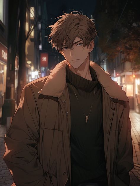 Brown Hair Anime Boy, Male Fanart, Ocs Male, Brown Hair Male, Brown Hair Anime, Anime Brown Hair, Blue Hair Anime Boy, Brown Hair Boy, Brown Hair Men