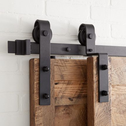 Hal Bypass Barndoor Hardware Faux Logs, Double Door Barn Door, Barn Door Tv, Bypass Barn Door Hardware, Door Projects, Bypass Barn Door, Cabin Rustic, Barn Door Closet, Dream Desk