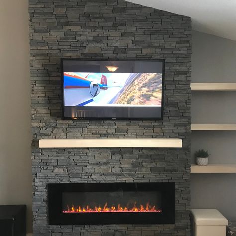 Quality Stone Stacked Stone Grey Brown Faux Stone Panel Faux Stone Wall Interior, Faux Stacked Stone, Flooring On Walls, Kitchen Feature Wall, Fireplace Accent Walls, Stacked Stone Panels, Stacked Stone Fireplaces, Faux Stone Walls, Brick Accent Walls