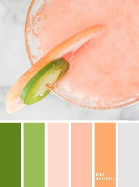 Peach Color Palettes, Green Color Combinations, Color Schemes Colour Palettes, Peach And Green, Green Colour Palette, Palette Color, Bedroom Color Schemes, Design Seeds, Blue Color Schemes