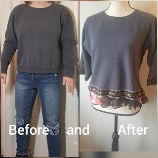 Make Sweatshirt Bigger Diy, Sweatshirt Redo Diy, Altered Sweatshirts Diy, How To Cut Sweatshirt Neckline, Cricut Sweatshirt Ideas Women, Sweatshirt Hacks, Diy Sweater Refashion, Refashion Clothes Tutorial, Fancy Sweatshirt