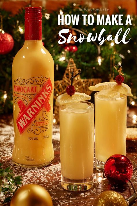 Snowball Drink Recipe, Snowball Drink Cocktails, Snowball Cocktail, Snowball Drink, Snowball Cocktail Recipe, Vintage Brunch, Christmas Cocktail Recipes, Xmas Cocktails, Eurovision Party